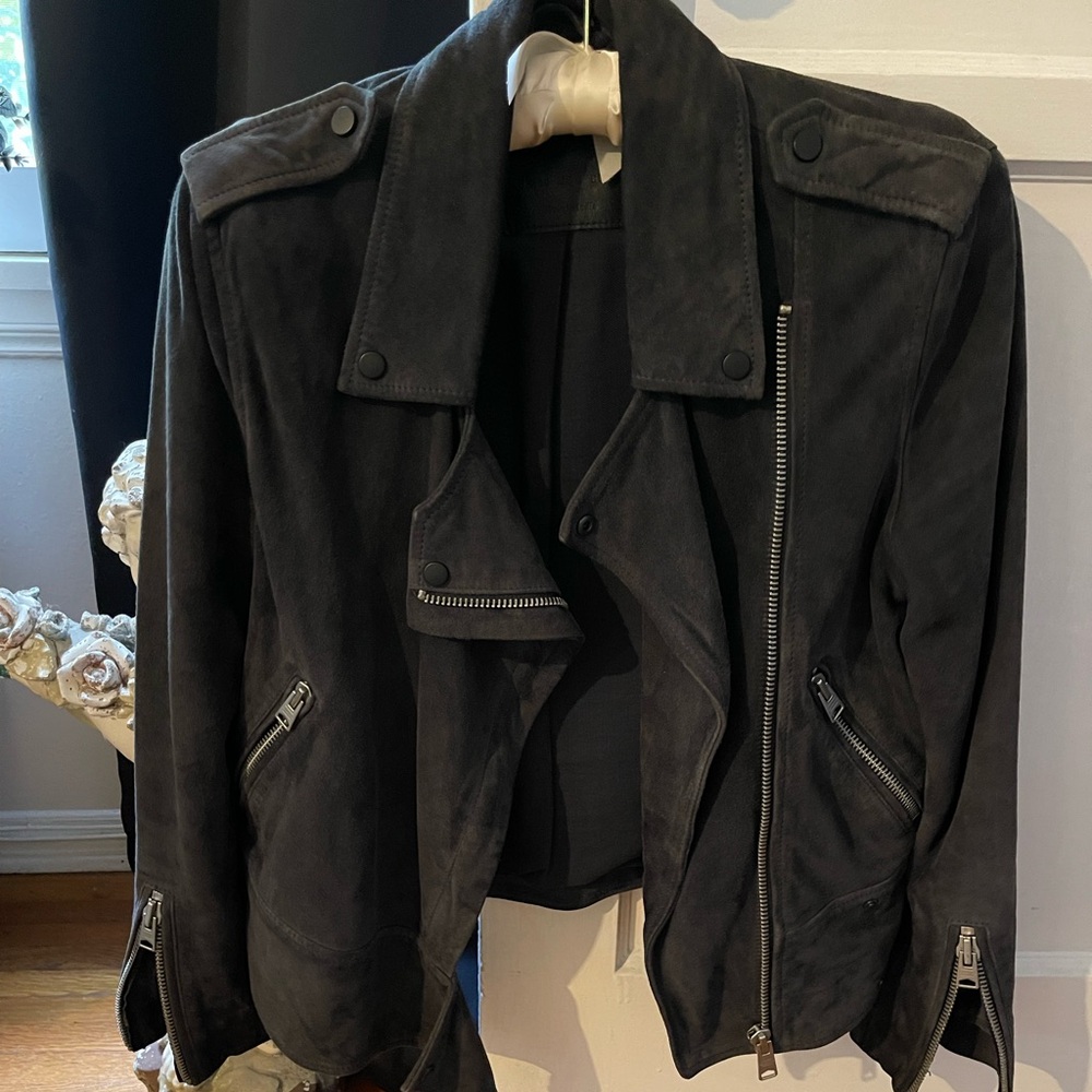 All Saints suede biker jacket
